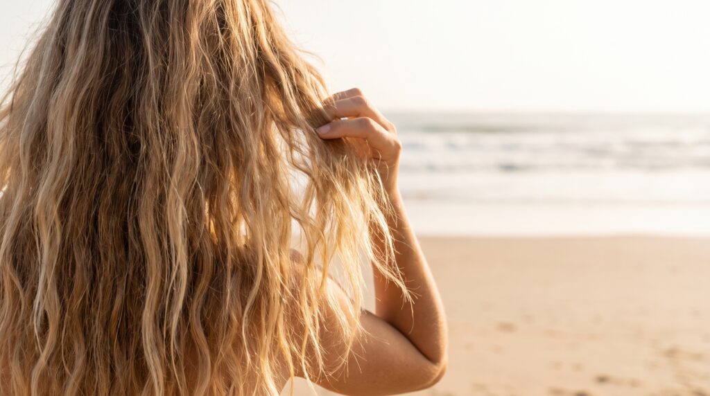 Cheveux après la plage : réparer les dégâts du sel et du chlore